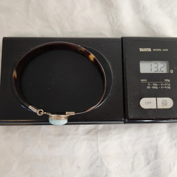 Sterling Silver Larimar Shell Bracelet - Picture 11 of 14